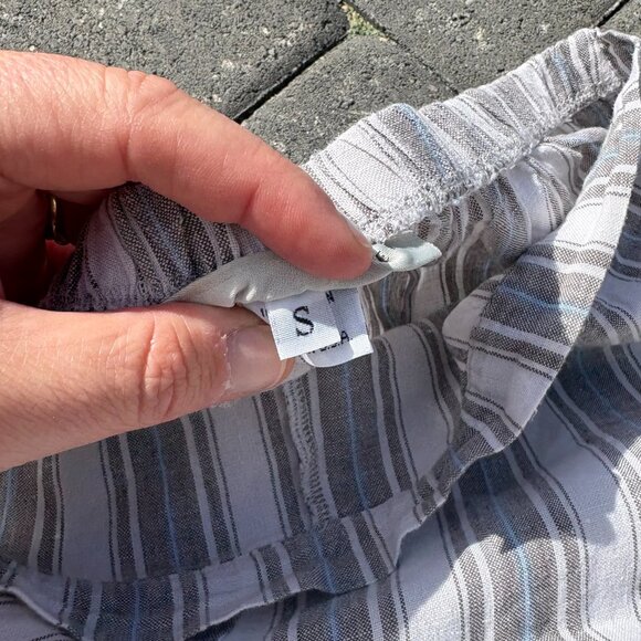 Bryn Walker Linen Wide Leg Ella Pants Women's Small Striped Cropped Summer USA - Picture 4 of 10